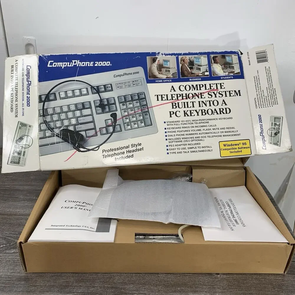 CompuPhone 2000 Keyboard And Telephone phone 1994‎ Vintage New!